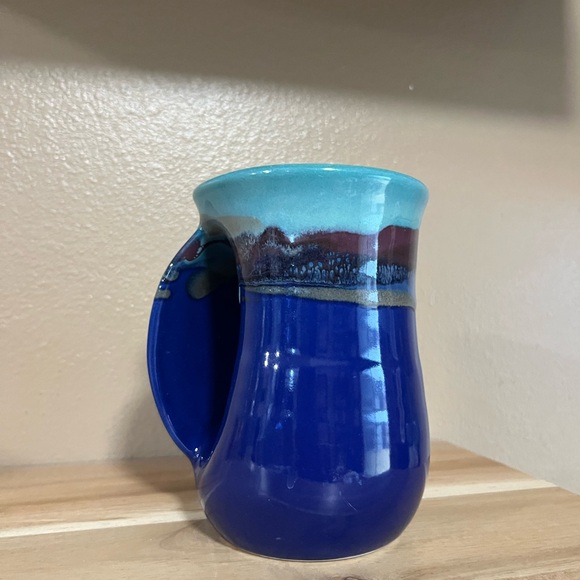 Blue and Turquoise Ceramic Mug - Picture 4 of 11